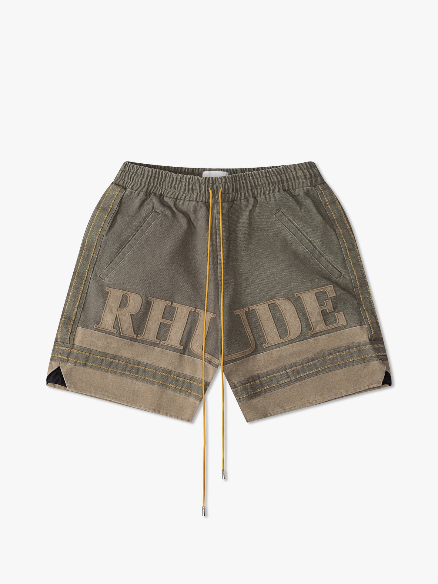 RHUDE EMB. CANVAS LOGO SHORTS