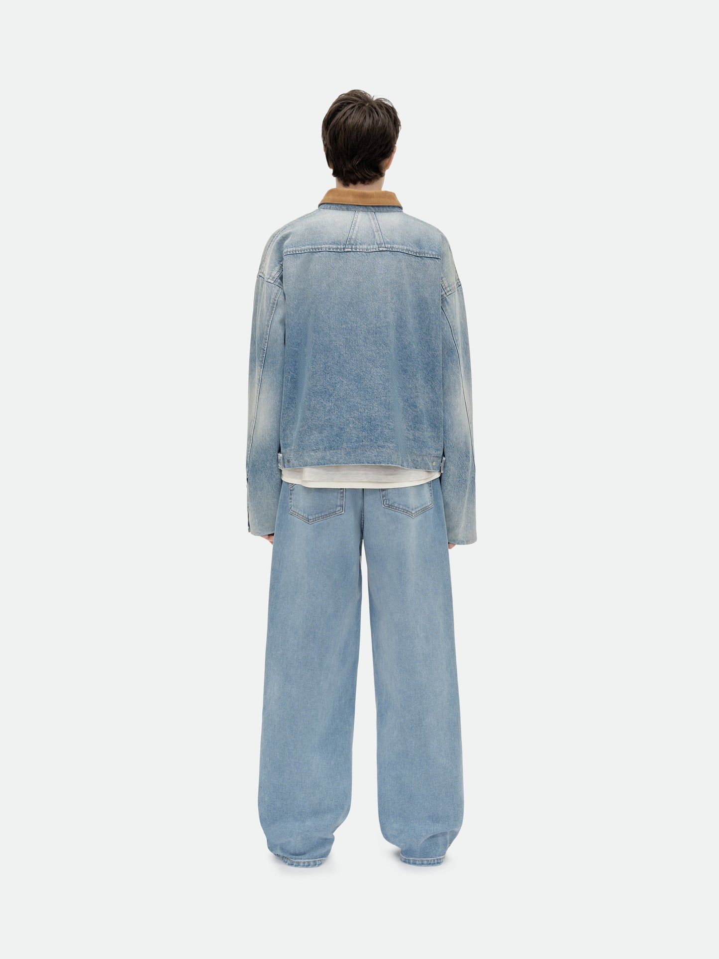 DENIM LOGO CORD COLLAR WORK JACKET