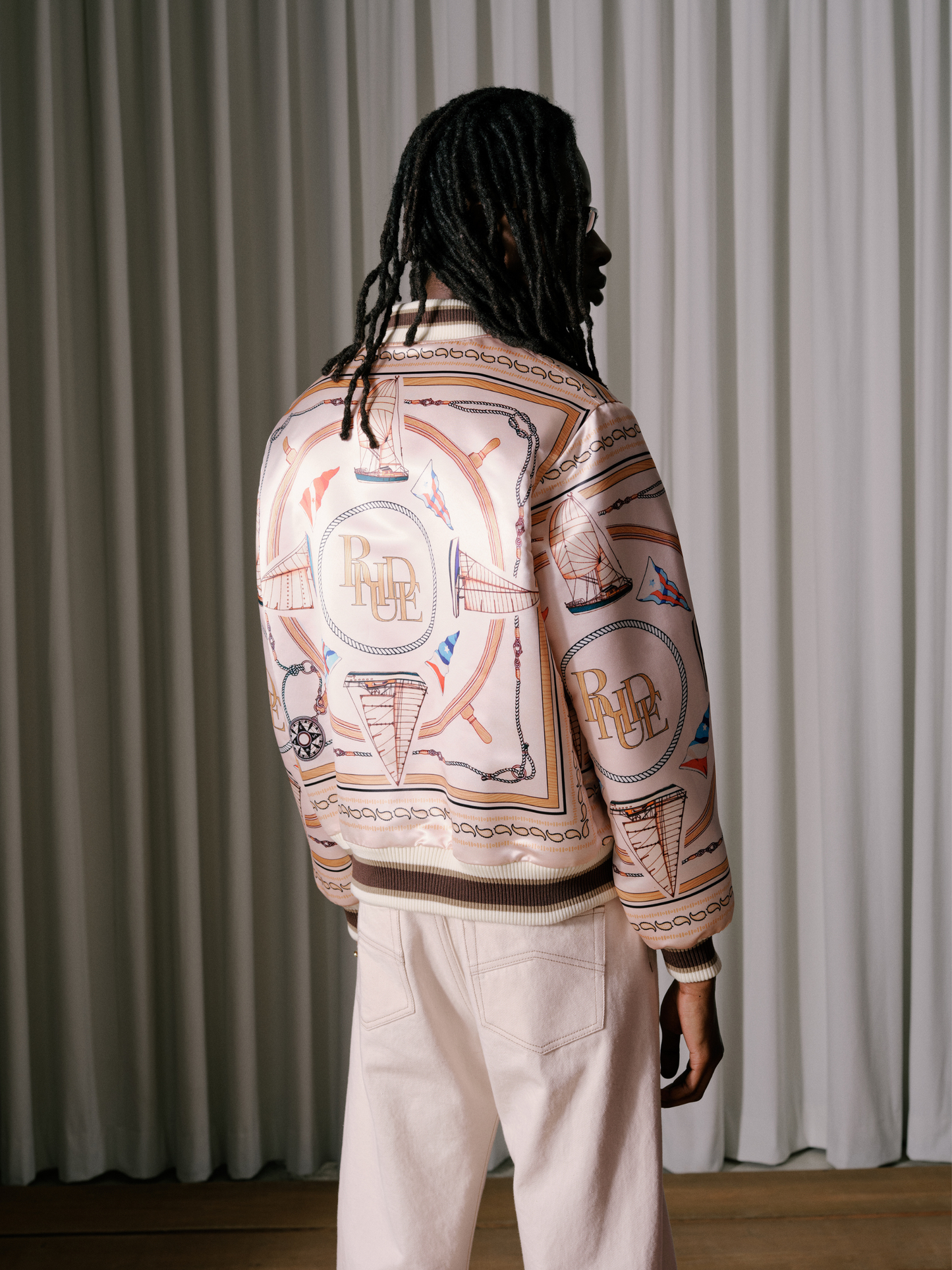 RHUDE NAUTICAL SATIN BOMBER