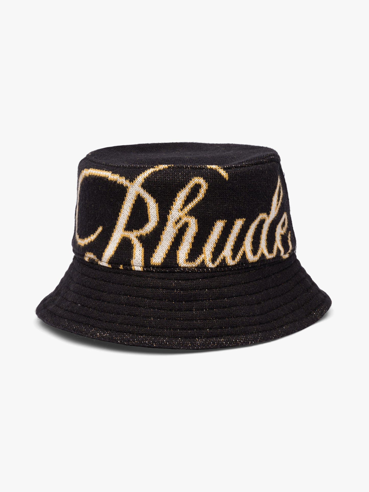 KNIT SCRIPT BUCKET HAT