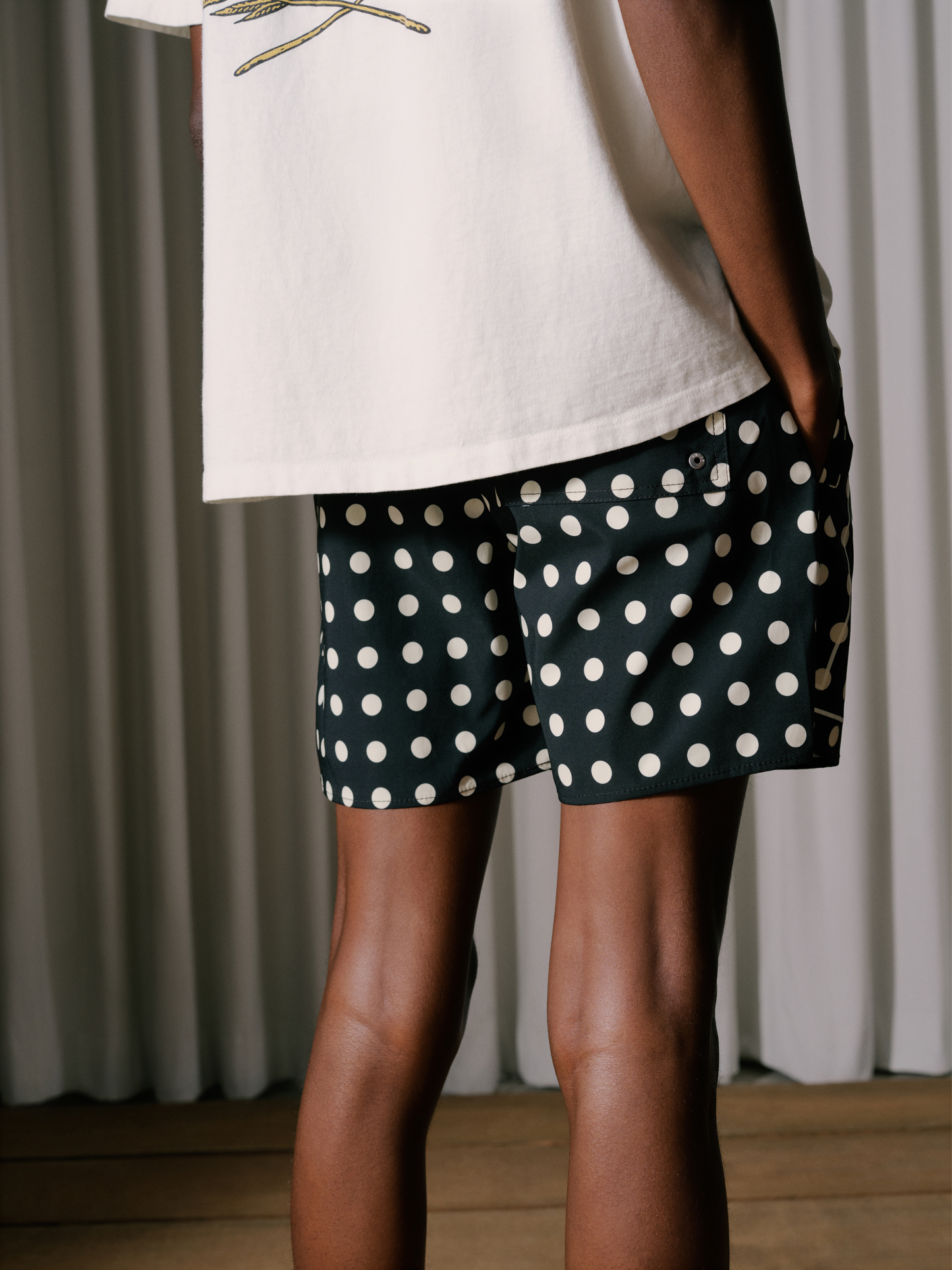 RHUDE LOGO POLKA DOT SWIM SHORT