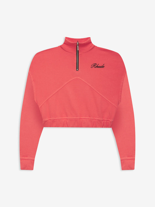 WOMEN'S LOGO CROPPED QUARTER ZIP