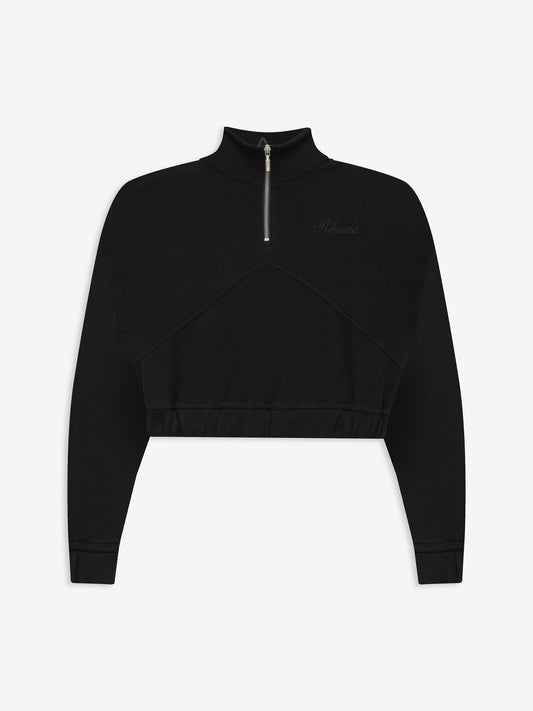 WOMEN'S LOGO CROPPED QUARTER ZIP